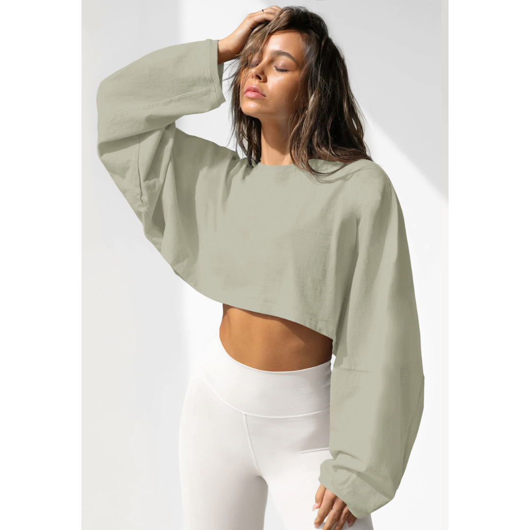 SKYE™ | Women Casual Cropped Pullover Sweatshirt