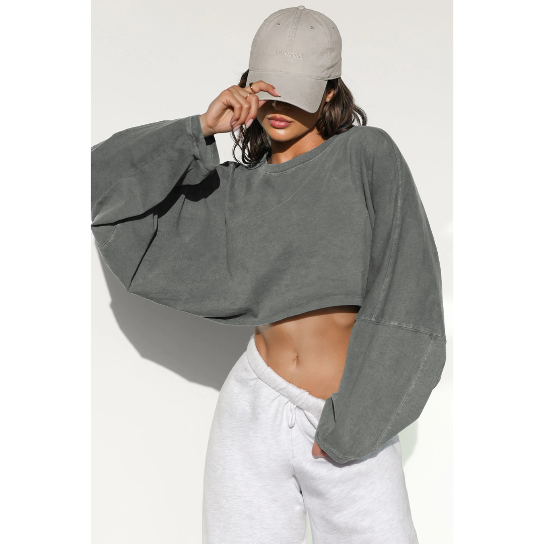 SKYE™ | Women Casual Cropped Pullover Sweatshirt